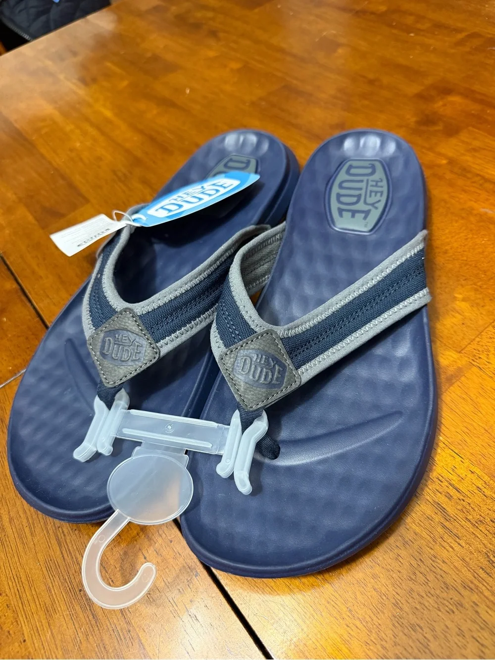 Brand New Hey Dude Men's Navy Blue MYERS Flip Flop Sandals Size 10 & 11